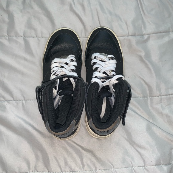 NIKE AIR FORCE ONE BLACK GREY MID VELCRO SNEAKER - Picture 5 of 7
